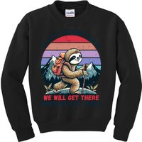 Sloth Hiking Team Hiking Gifts Funny Sloth Kids Sweatshirt