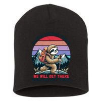 Sloth Hiking Team Hiking Gifts Funny Sloth Short Acrylic Beanie