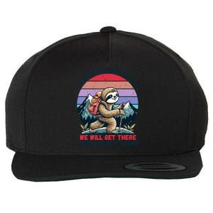 Sloth Hiking Team Hiking Gifts Funny Sloth Wool Snapback Cap