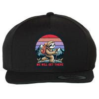 Sloth Hiking Team Hiking Gifts Funny Sloth Wool Snapback Cap