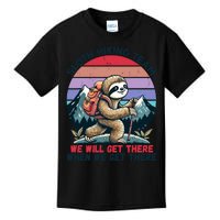 Sloth Hiking Team Hiking Gifts Funny Sloth Kids T-Shirt