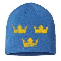 Sweden Heritage Tre Kronor Three Crowns Vintage Sverige Gift Sustainable Beanie