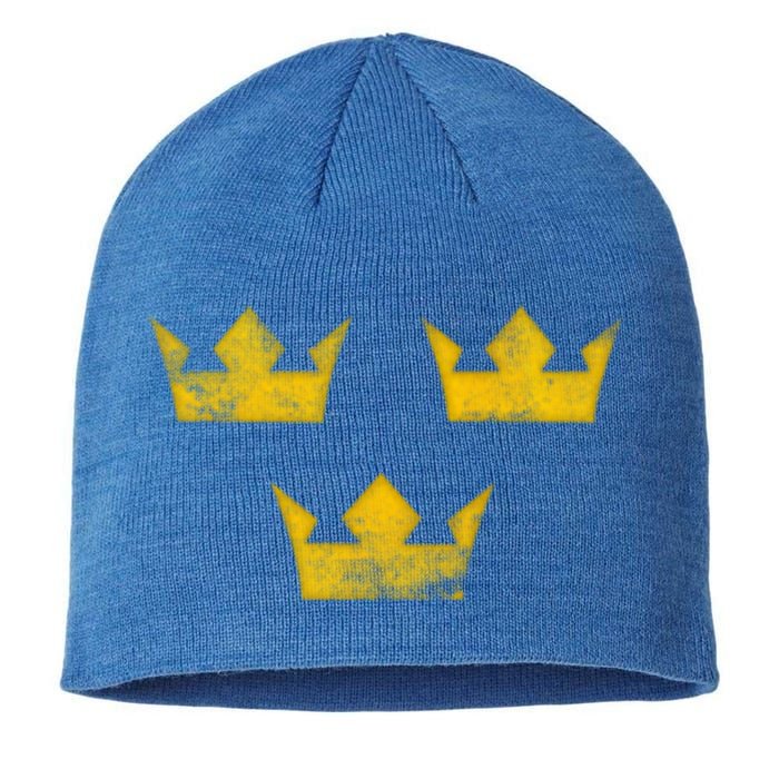 Sweden Heritage Tre Kronor Three Crowns Vintage Sverige Gift Sustainable Beanie