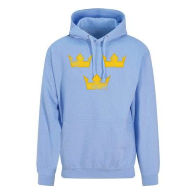 Sweden Heritage Tre Kronor Three Crowns Vintage Sverige Gift Unisex Surf Hoodie