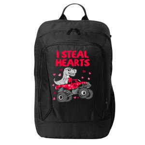 Steal Hearts T Rex Monster Truck Boy Valentines Day City Backpack