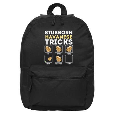 Stubborn Havanese Tricks Cuban Havaneser Havanezer 16 in Basic Backpack