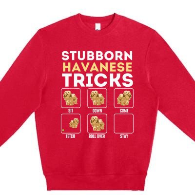 Stubborn Havanese Tricks Cuban Havaneser Havanezer Premium Crewneck Sweatshirt