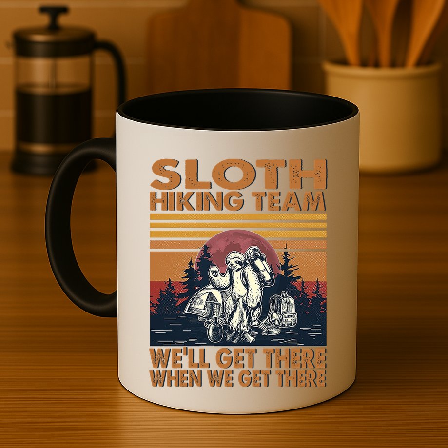 Sloth Hiking Team WeLl Get There When We Get There Mug