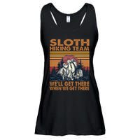 Sloth Hiking Team WeLl Get There When We Get There Ladies Essential Flowy Tank