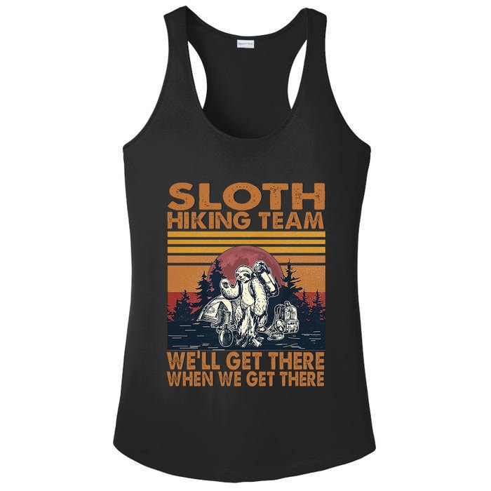 Sloth Hiking Team WeLl Get There When We Get There Ladies PosiCharge Competitor Racerback Tank