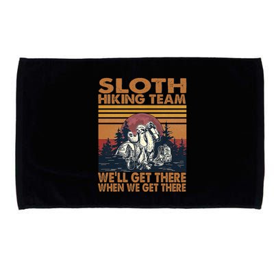 Sloth Hiking Team WeLl Get There When We Get There Microfiber Hand Towel