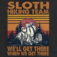 Sloth Hiking Team WeLl Get There When We Get There Microfiber Hand Towel