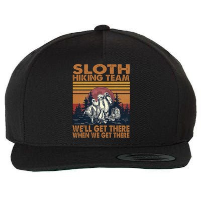 Sloth Hiking Team WeLl Get There When We Get There Wool Snapback Cap