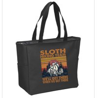 Sloth Hiking Team WeLl Get There When We Get There Zip Tote Bag