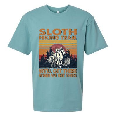 Sloth Hiking Team WeLl Get There When We Get There Sueded Cloud Jersey T-Shirt