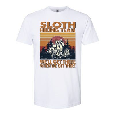 Sloth Hiking Team WeLl Get There When We Get There Softstyle® CVC T-Shirt