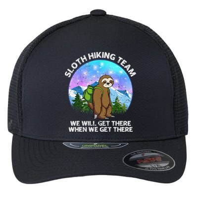 Sloth Hiking Team Funny Sloth Hiking Lover Flexfit Unipanel Trucker Cap