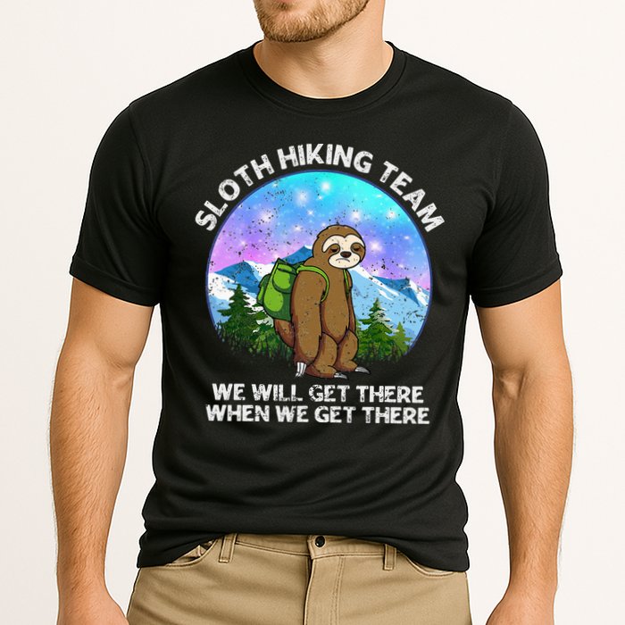 Sloth Hiking Team Funny Sloth Hiking Lover Cooling Performance Crew T-Shirt