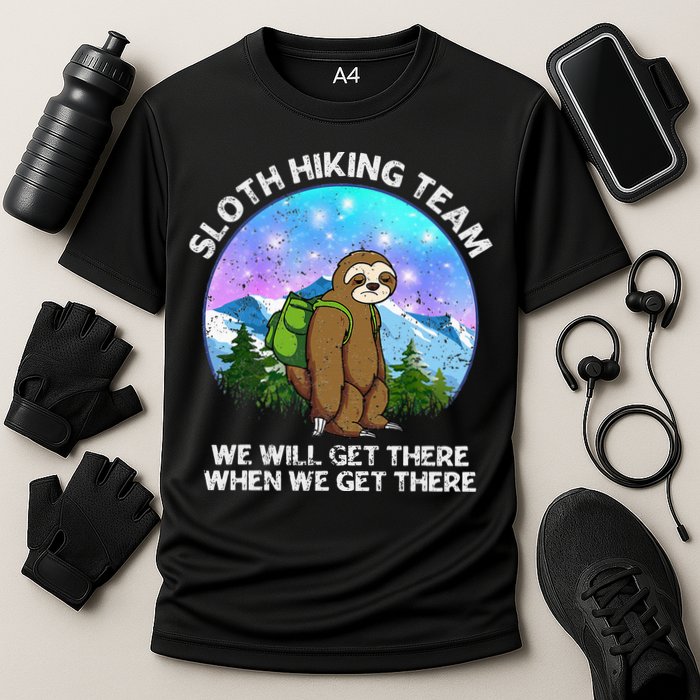 Sloth Hiking Team Funny Sloth Hiking Lover Cooling Performance Crew T-Shirt