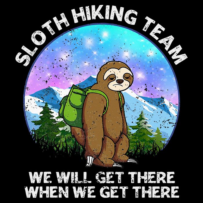 Sloth Hiking Team Funny Sloth Hiking Lover Cooling Performance Crew T-Shirt