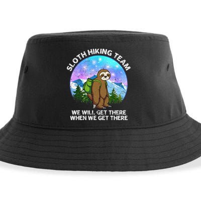 Sloth Hiking Team Funny Sloth Hiking Lover Sustainable Bucket Hat