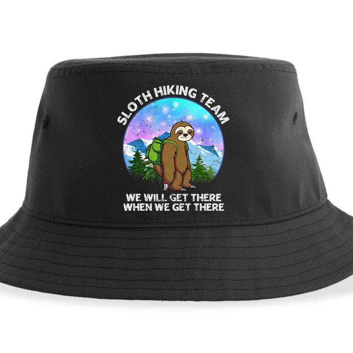 Sloth Hiking Team Funny Sloth Hiking Lover Sustainable Bucket Hat