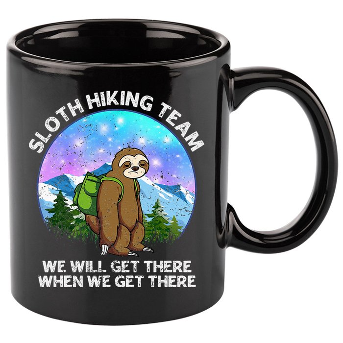 Sloth Hiking Team Funny Sloth Hiking Lover 11oz C Handle Ceramic Mug