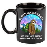 Sloth Hiking Team Funny Sloth Hiking Lover 11oz C Handle Ceramic Mug
