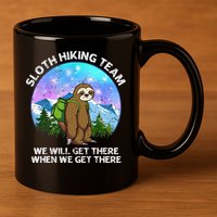 Sloth Hiking Team Funny Sloth Hiking Lover 11oz C Handle Ceramic Mug