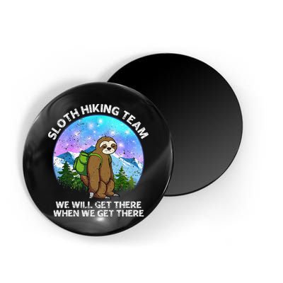 Sloth Hiking Team Funny Sloth Hiking Lover Magnet