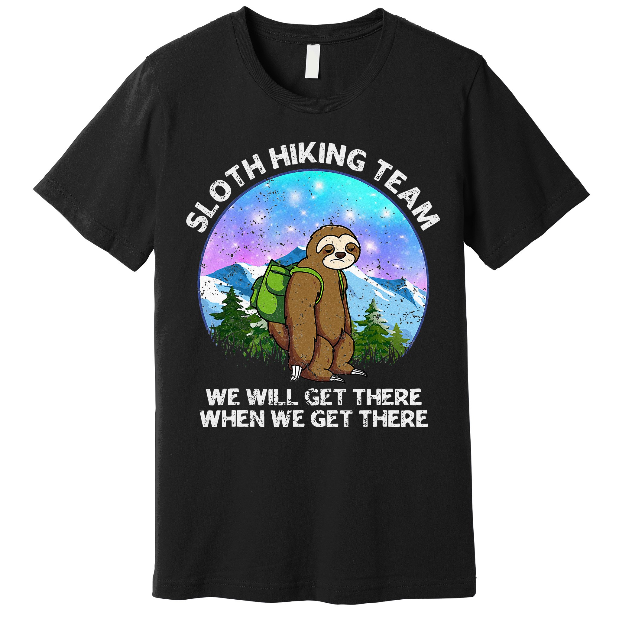 Sloth Hiking Team Funny Sloth Hiking Lover Premium T-Shirt