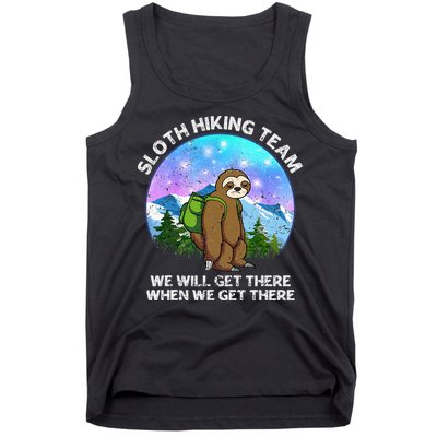 Sloth Hiking Team Funny Sloth Hiking Lover Tank Top