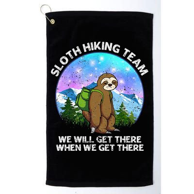 Sloth Hiking Team Funny Sloth Hiking Lover Golf Towel