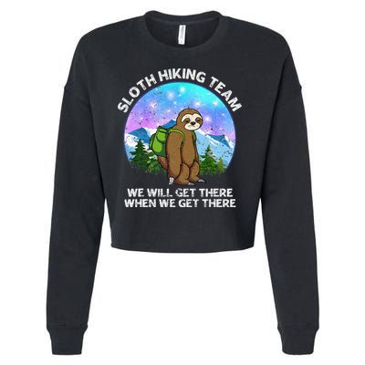 Sloth Hiking Team Funny Sloth Hiking Lover Cropped Pullover Crew