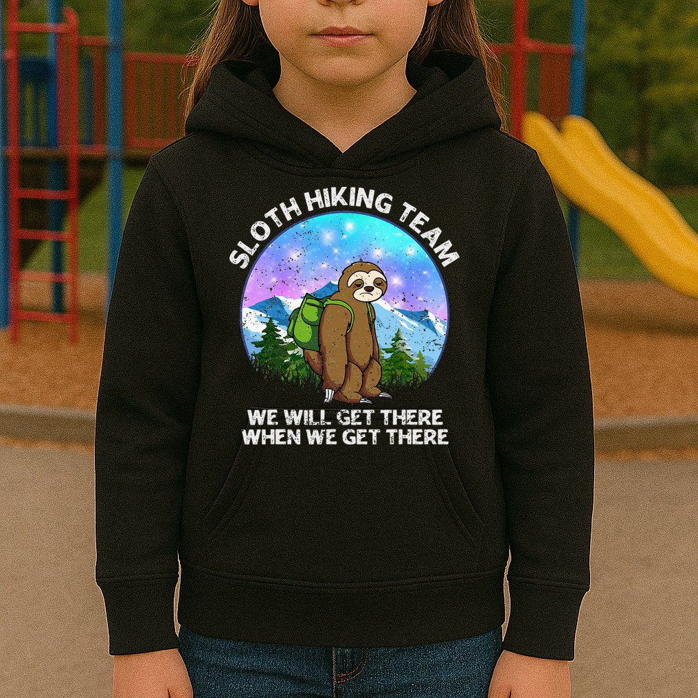 Sloth Hiking Team Funny Sloth Hiking Lover Kids Hoodie