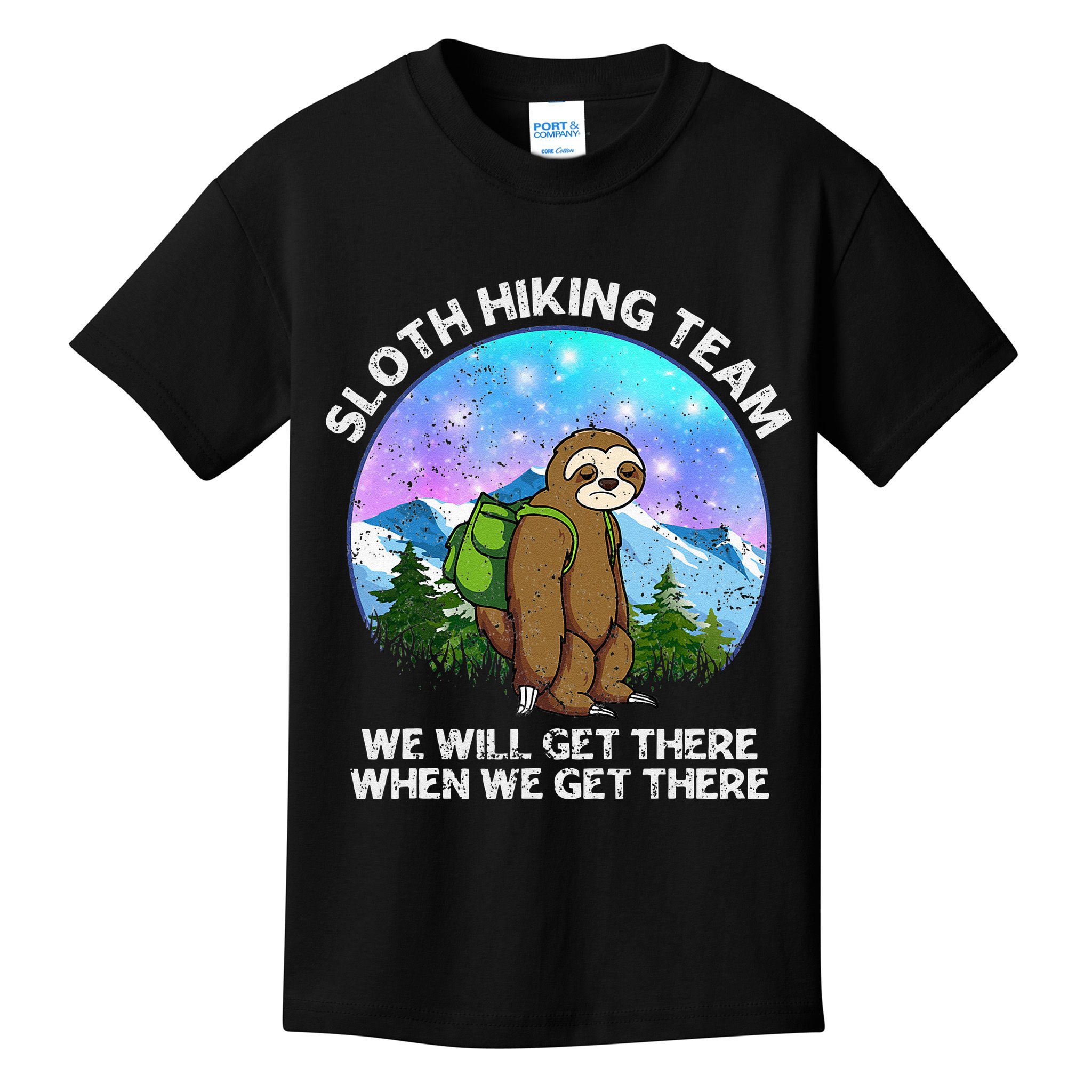 Sloth Hiking Team Funny Sloth Hiking Lover Kids T-Shirt