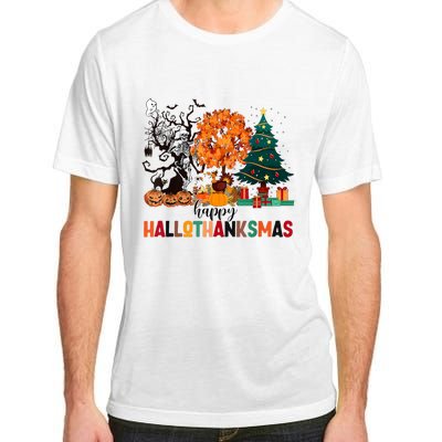 Skeleton Halloween Thanksgiving Xmas Happy Hallothanksmas Adult ChromaSoft Performance T-Shirt