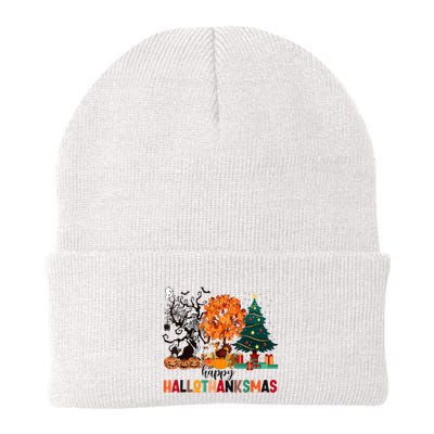 Skeleton Halloween Thanksgiving Xmas Happy Hallothanksmas Beanie