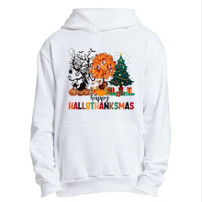 Skeleton Halloween Thanksgiving Xmas Happy Hallothanksmas Urban Pullover Hoodie