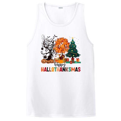 Skeleton Halloween Thanksgiving Xmas Happy Hallothanksmas PosiCharge Competitor Tank