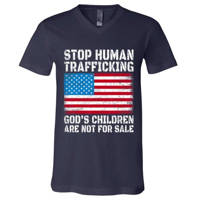 Stop Human Trafficking Gods Children Are Not For Sale V-Neck T-Shirt