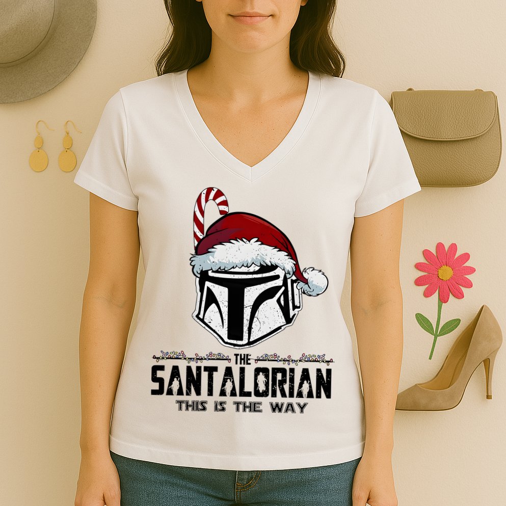 Santalorian Hunter This Is The Way Christmas Holiday Season Women's V-Neck T-Shirt