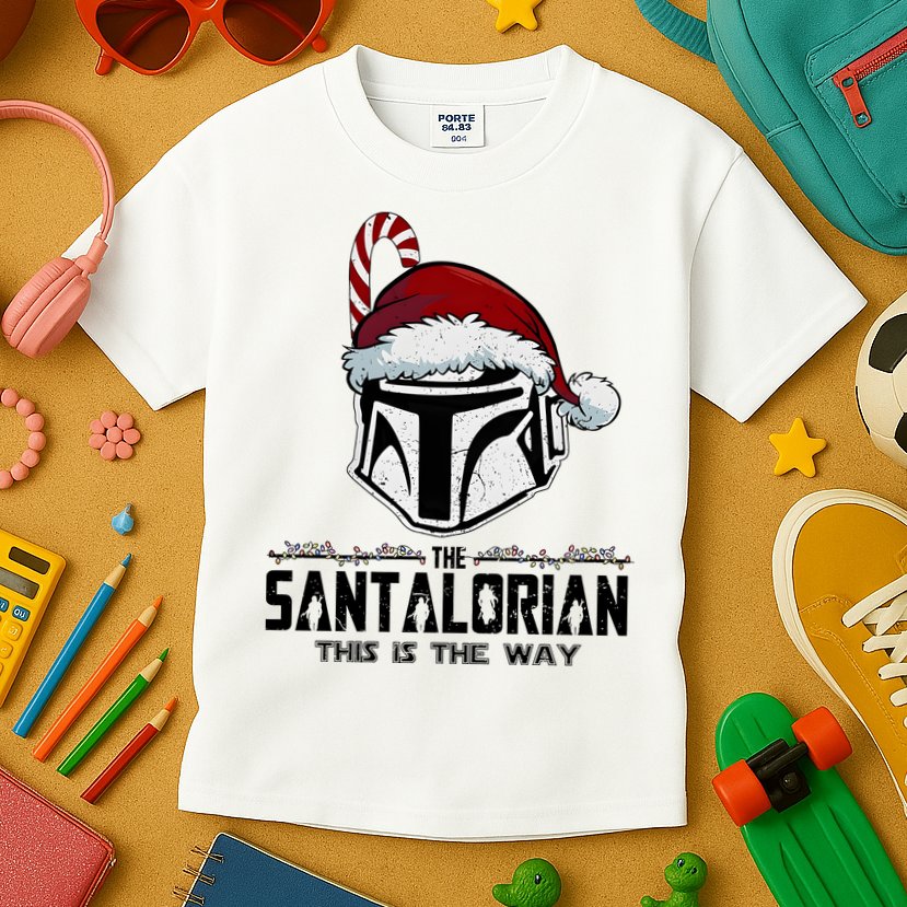 Santalorian Hunter This Is The Way Christmas Holiday Season Kids T-Shirt