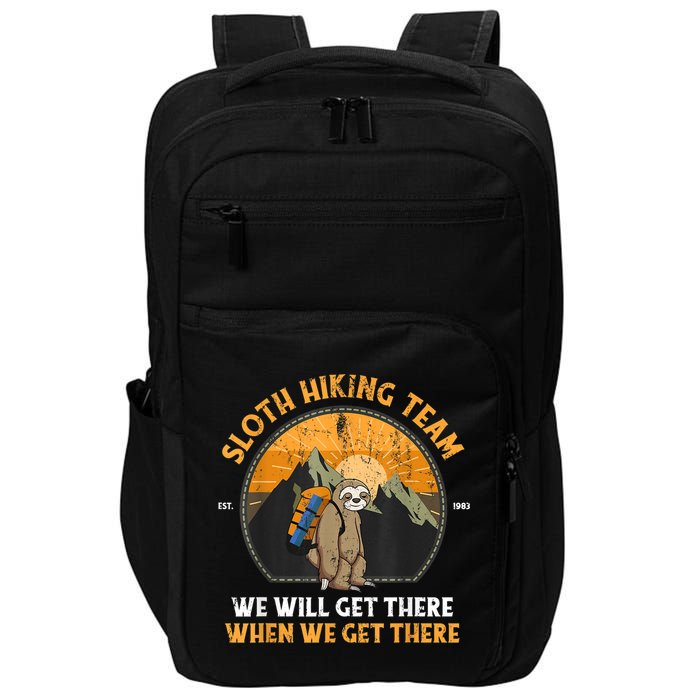 Sloth Hiking Team We Will Get There When We Get There Impact Tech Backpack