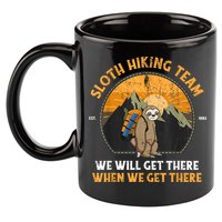 Sloth Hiking Team We Will Get There When We Get There 11oz C Handle Ceramic Mug