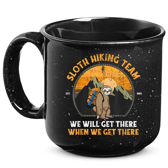 Sloth Hiking Team We Will Get There When We Get There 15oz Campfire Ceramic Mug