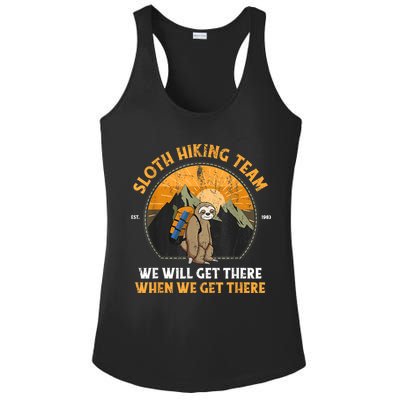 Sloth Hiking Team We Will Get There When We Get There Ladies PosiCharge Competitor Racerback Tank