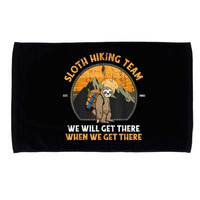 Sloth Hiking Team We Will Get There When We Get There Microfiber Hand Towel