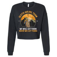 Sloth Hiking Team We Will Get There When We Get There Cropped Pullover Crew