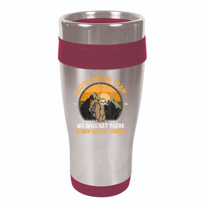 Sloth Hiking Team We Will Get There When We Get There 16oz Travel Tumbler